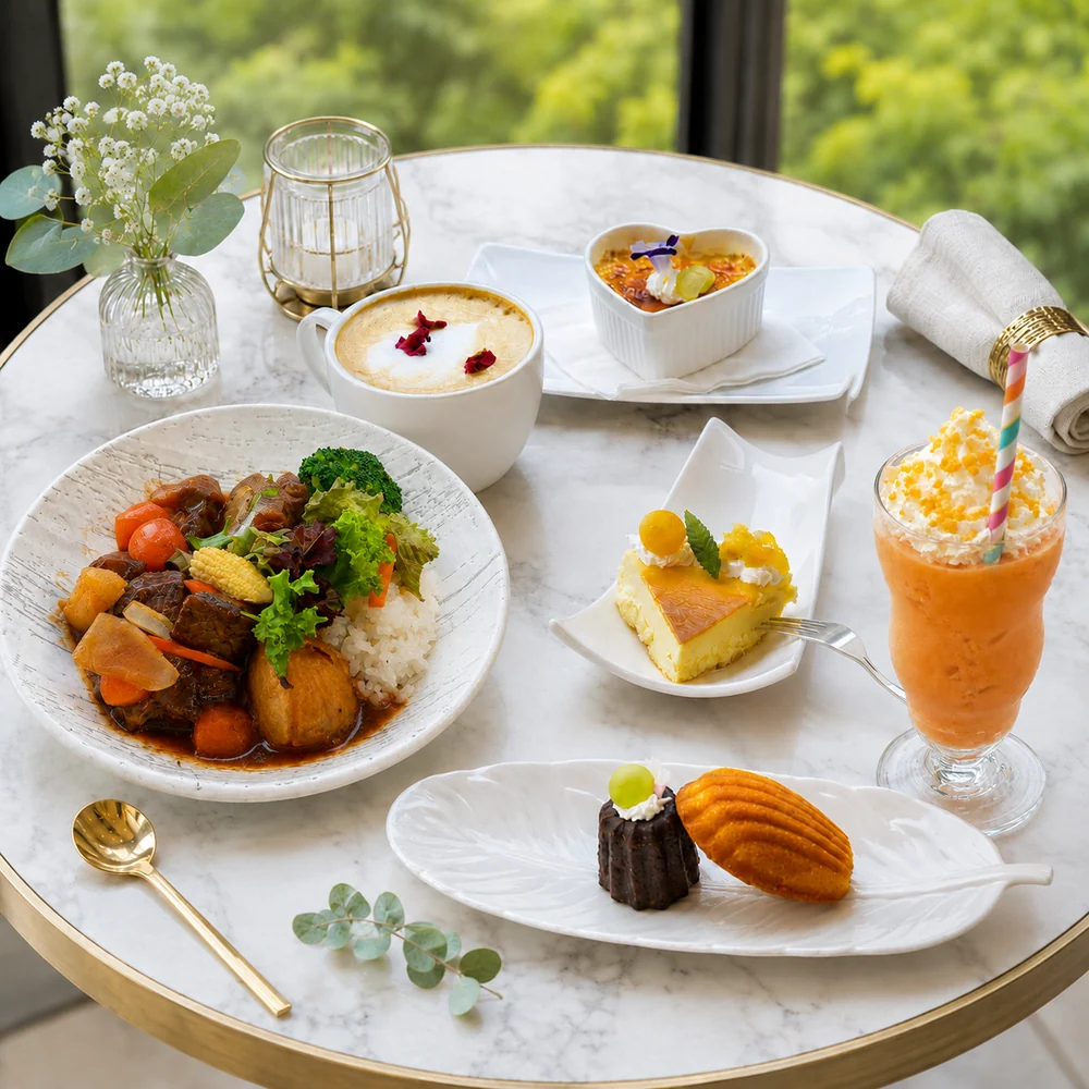 LOHERB semi-buffet braised beef set with drinks, desserts and pastries